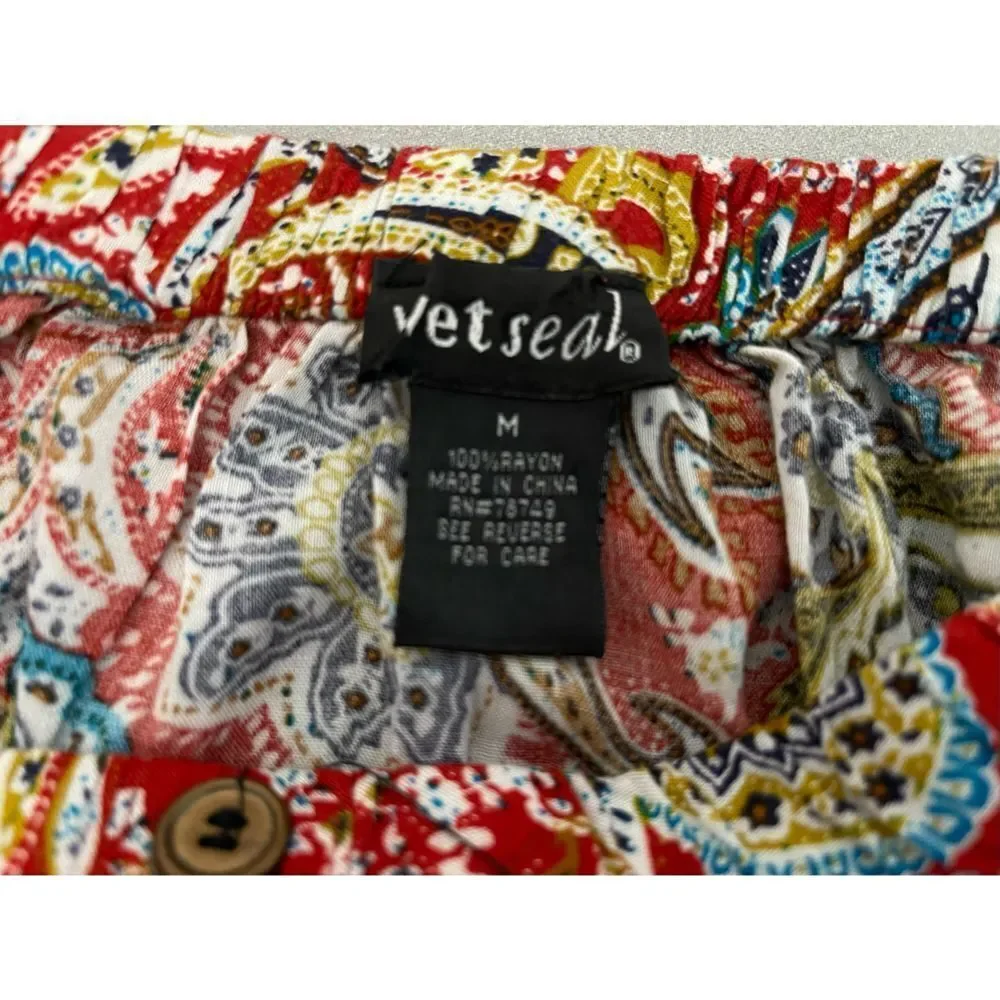 WET SEAL STRAPLESS‎ ROMPER PAISLEY PRINT MULTICOLOR M NWOT